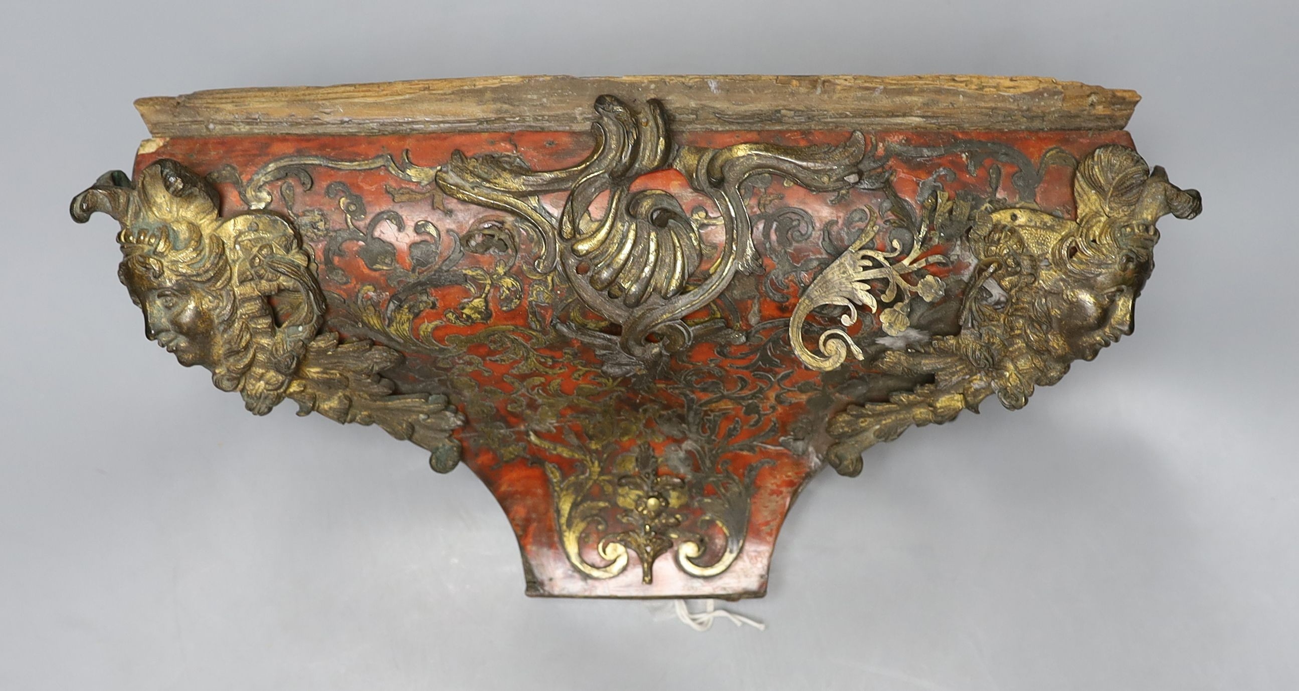 An 18th century red boullework clock stand with ormolu mounts (from Firle Place) - 42.5cm long